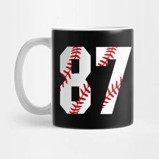 Baseball Number 87 #87 Baseball Shirt Jersey Favorite Player Biggest Fan Mug